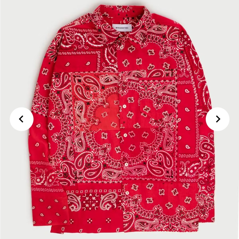 Miyagihidetaka x Highsnobiety Bandana Shirt Red Japan Made Unisex One Size